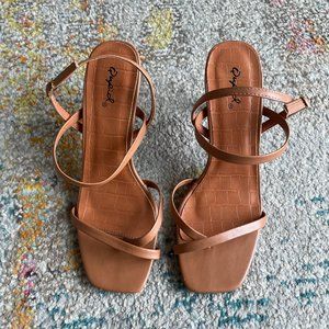 Nude Strappy Heels. Only Worn Once!